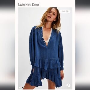 Free People Blue Sachi Mini Dress